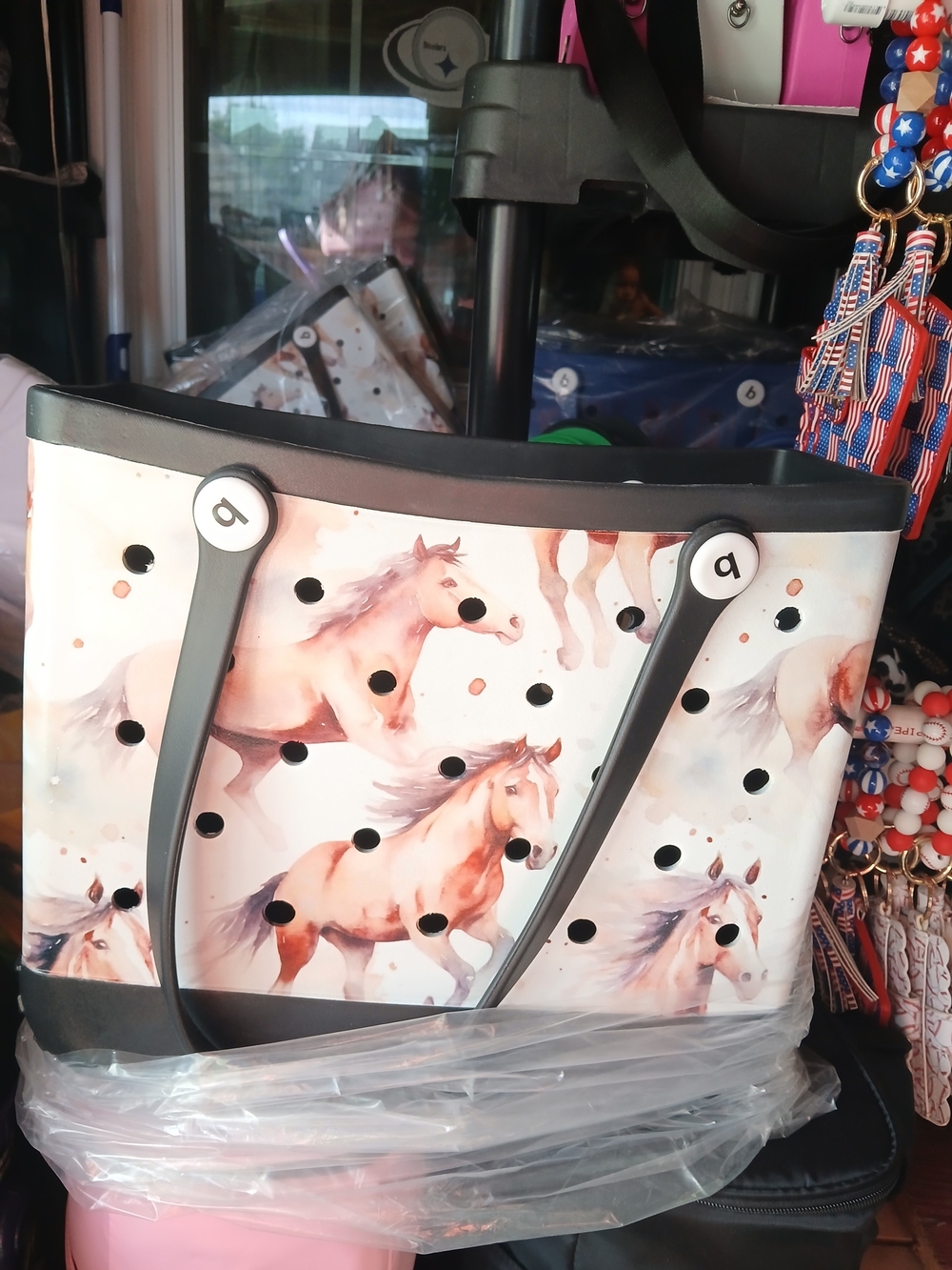 Horse Print Medium Bogg like bag.